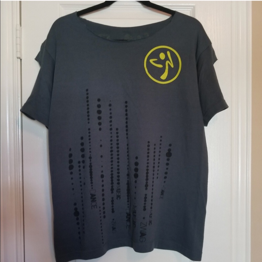 Zumba workout raw top, size medium
